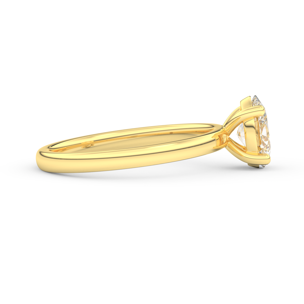 Yellow gold - Central diamond 1.0 ct - view 3