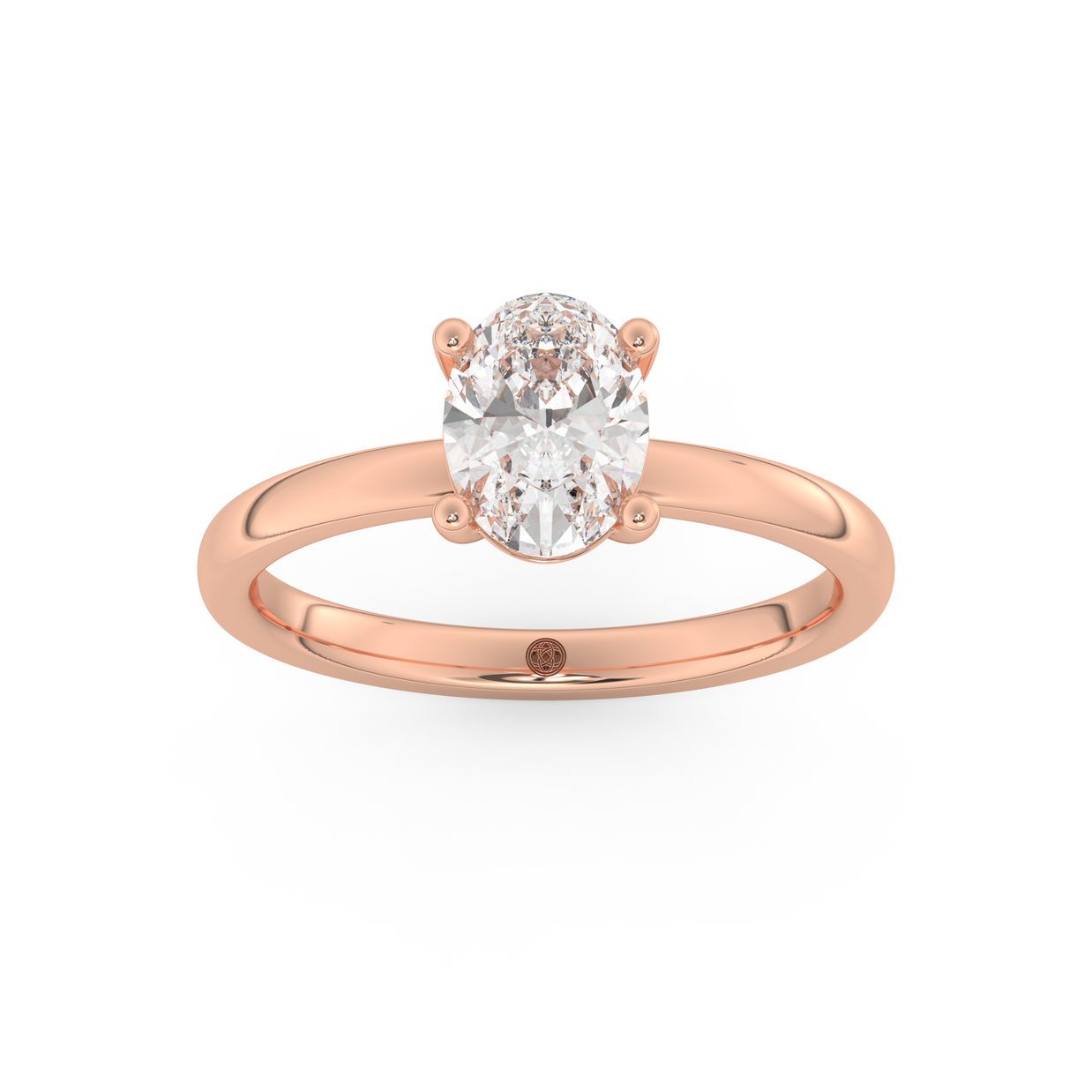 Rose gold - Central diamond 1.0 ct - view 8