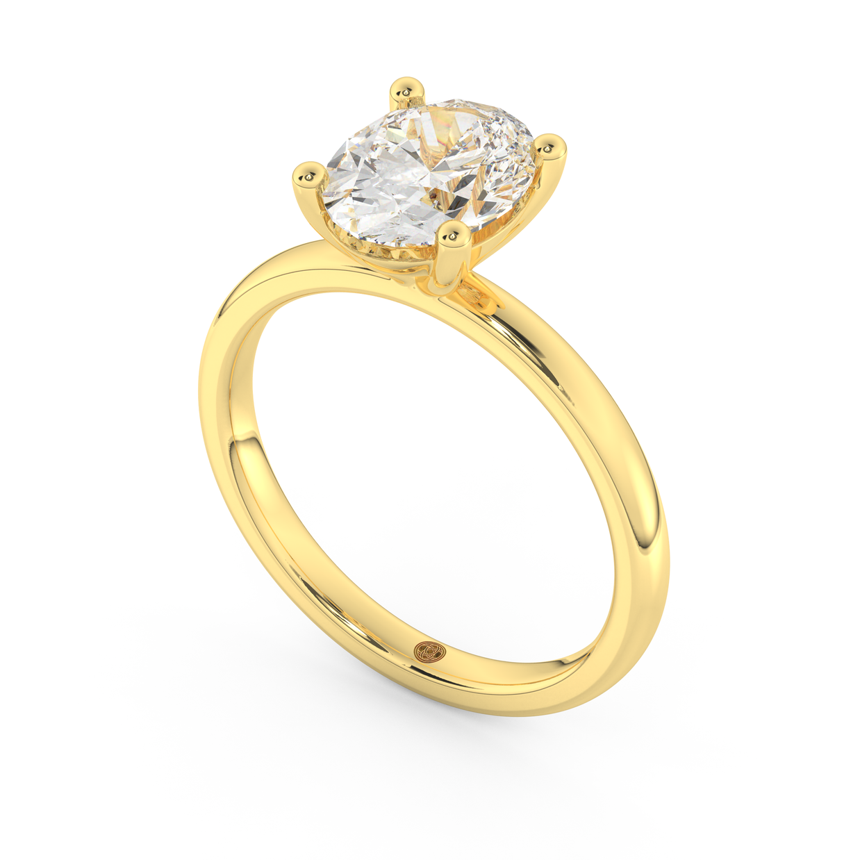 Yellow gold - Central diamond 2.0 ct - view 1