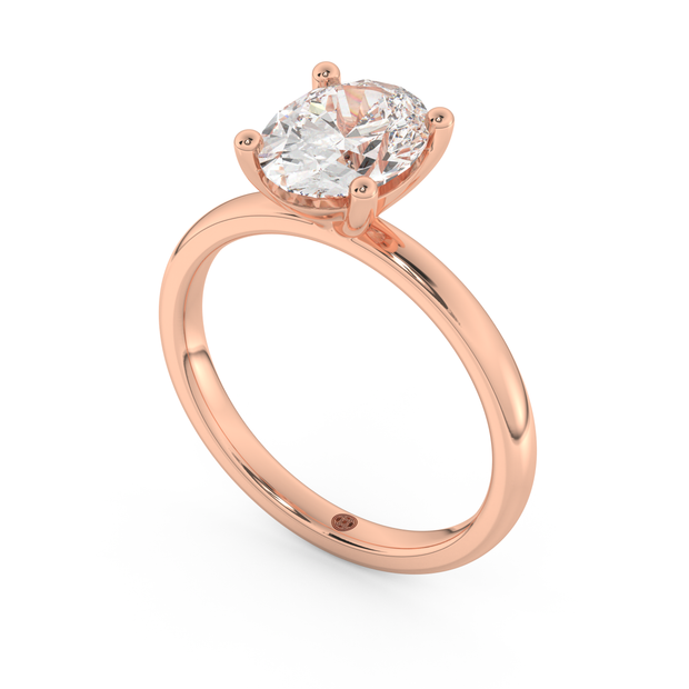 Rose gold - Central diamond 2.0 ct - view 1