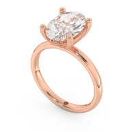 Rose gold - Central diamond 3.0 ct - view 1