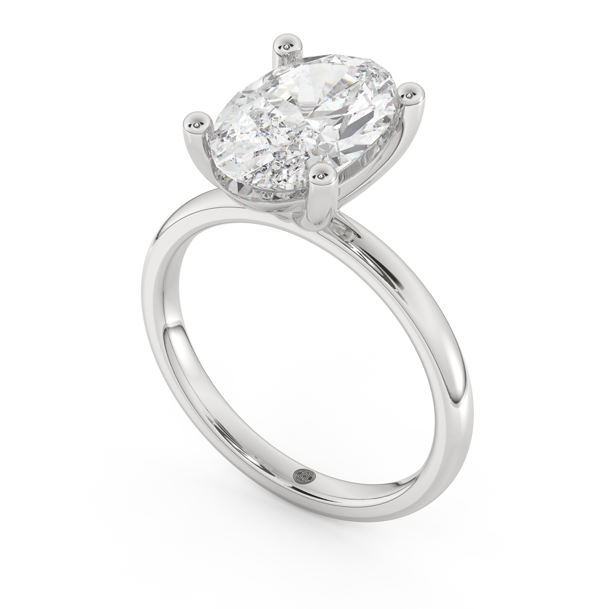 White gold - Central diamond 3.0 ct - view 1