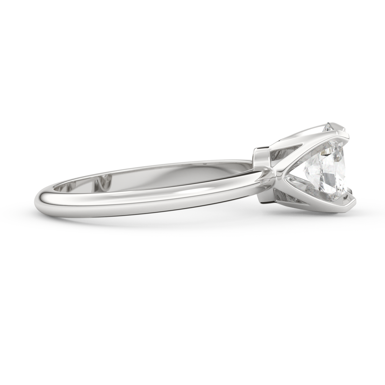 White gold - Central diamond 1.0 ct - view 3