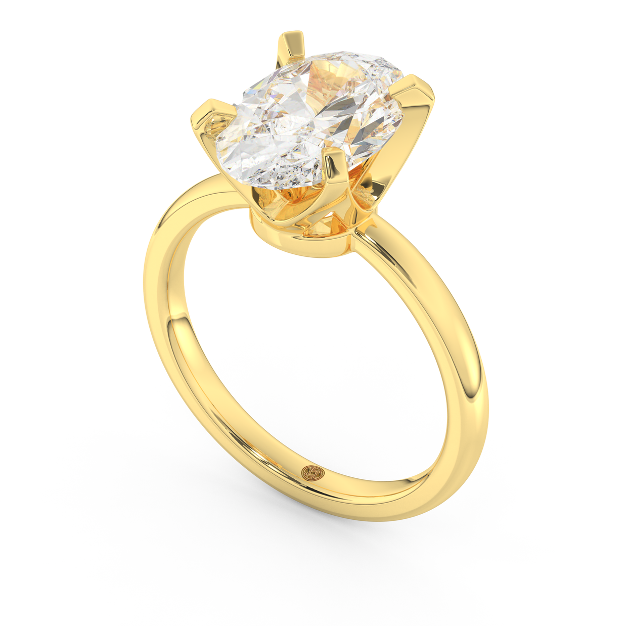 Yellow gold - Central diamond 3.0 ct - view 1
