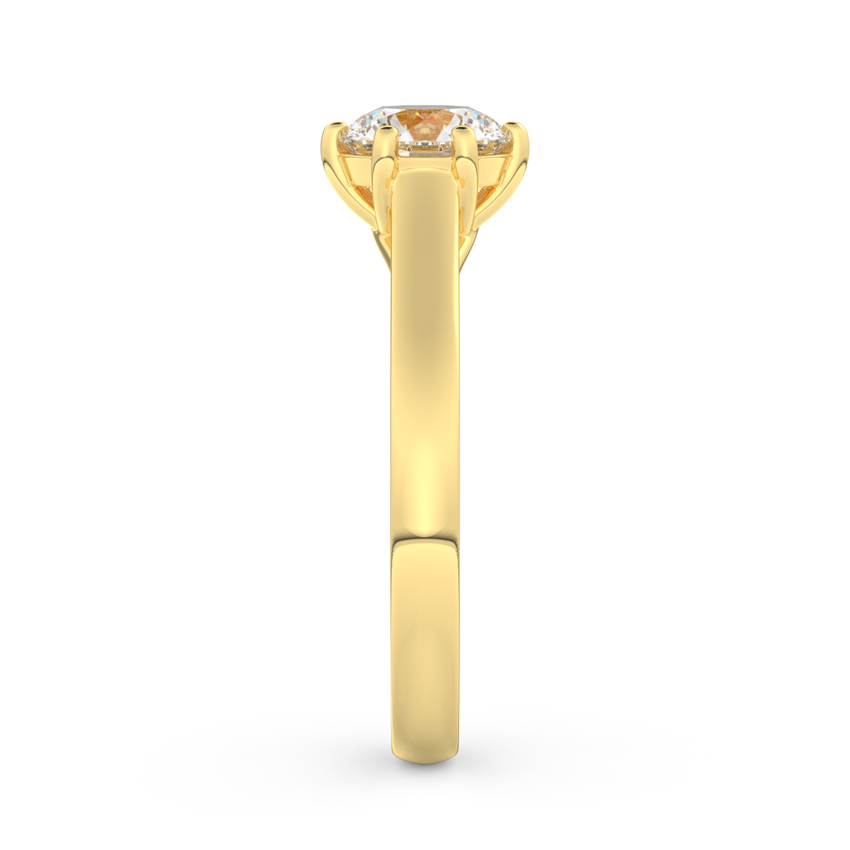 Yellow gold - Central diamond 1.0 ct - view 7