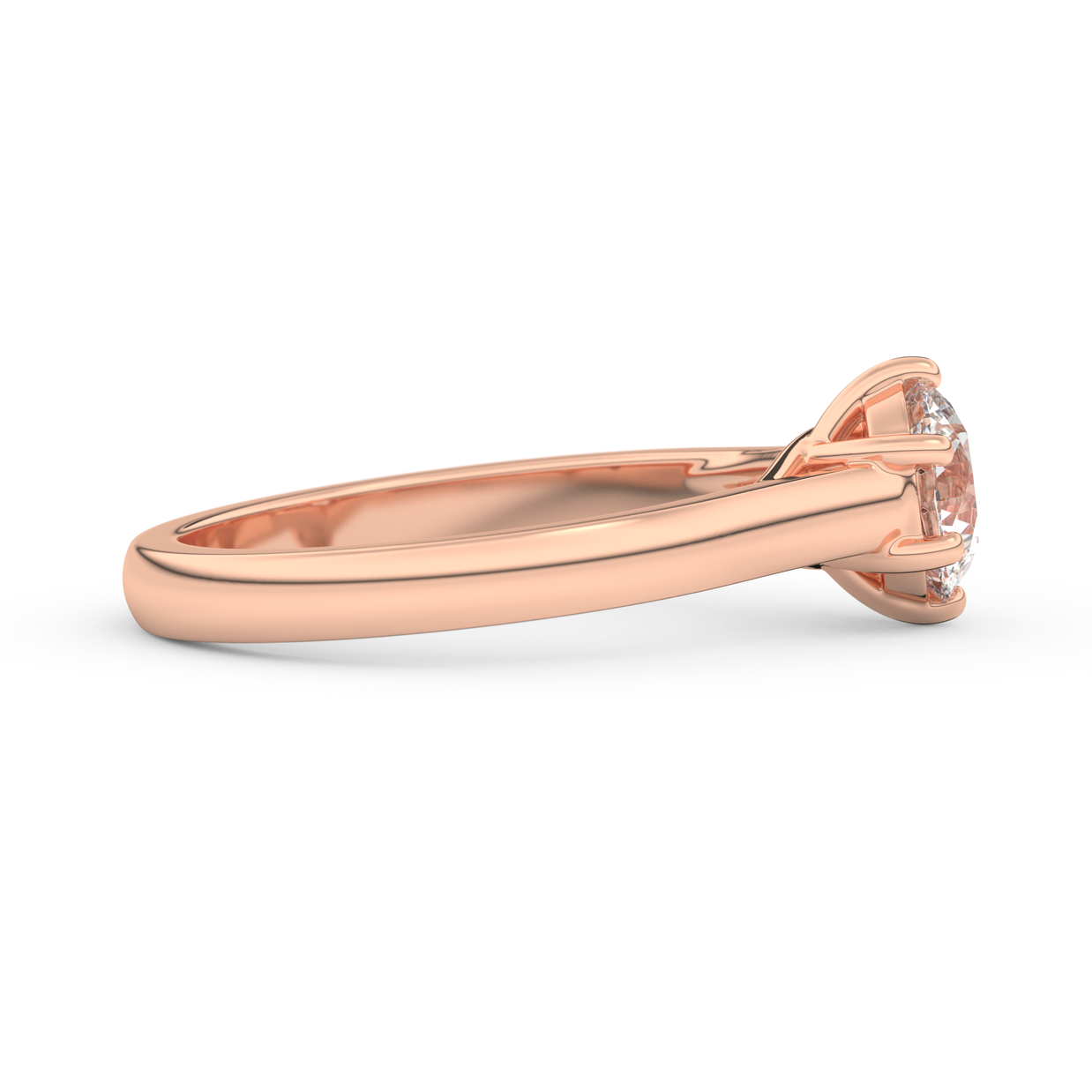 Rose gold - Central diamond 1.0 ct - view 3