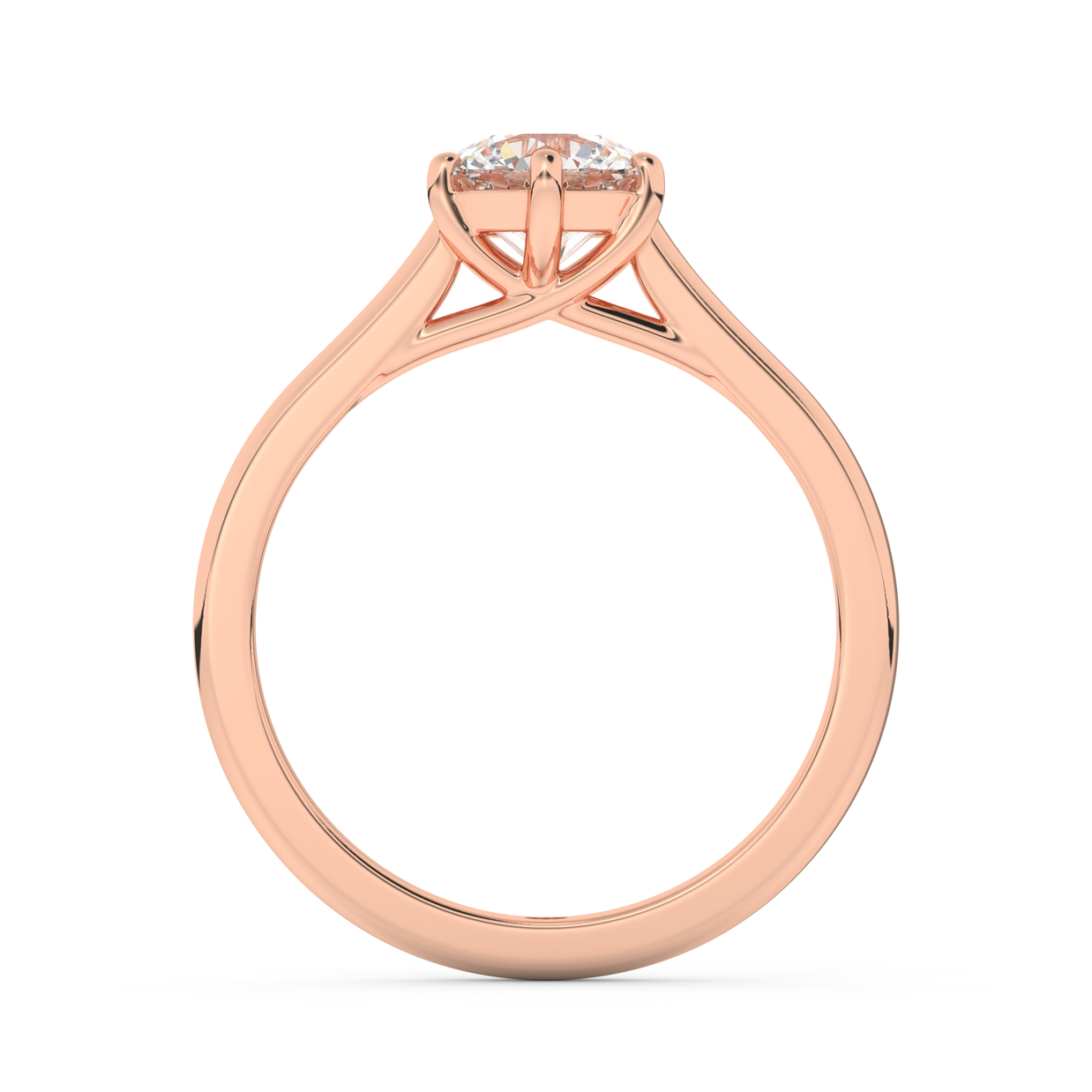 Rose gold - Central diamond 1.0 ct - view 6