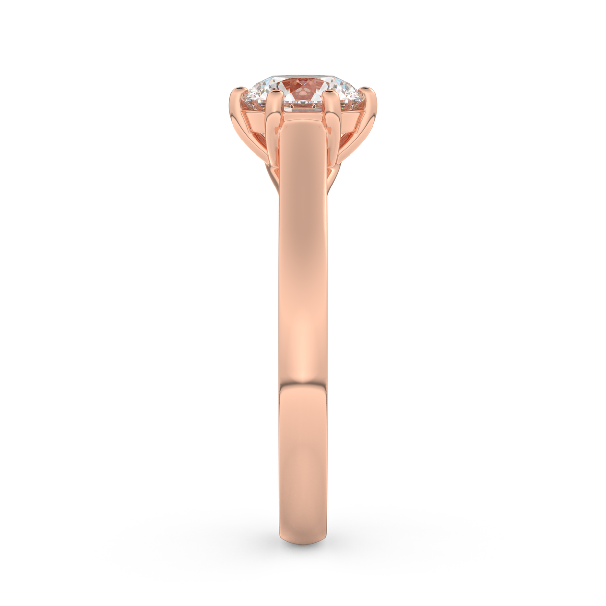 Rose gold - Central diamond 1.0 ct - view 7