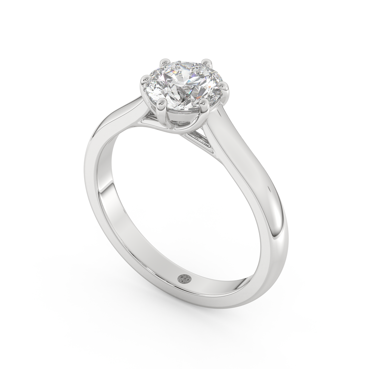 White gold - Central diamond 1.0 ct - view 1