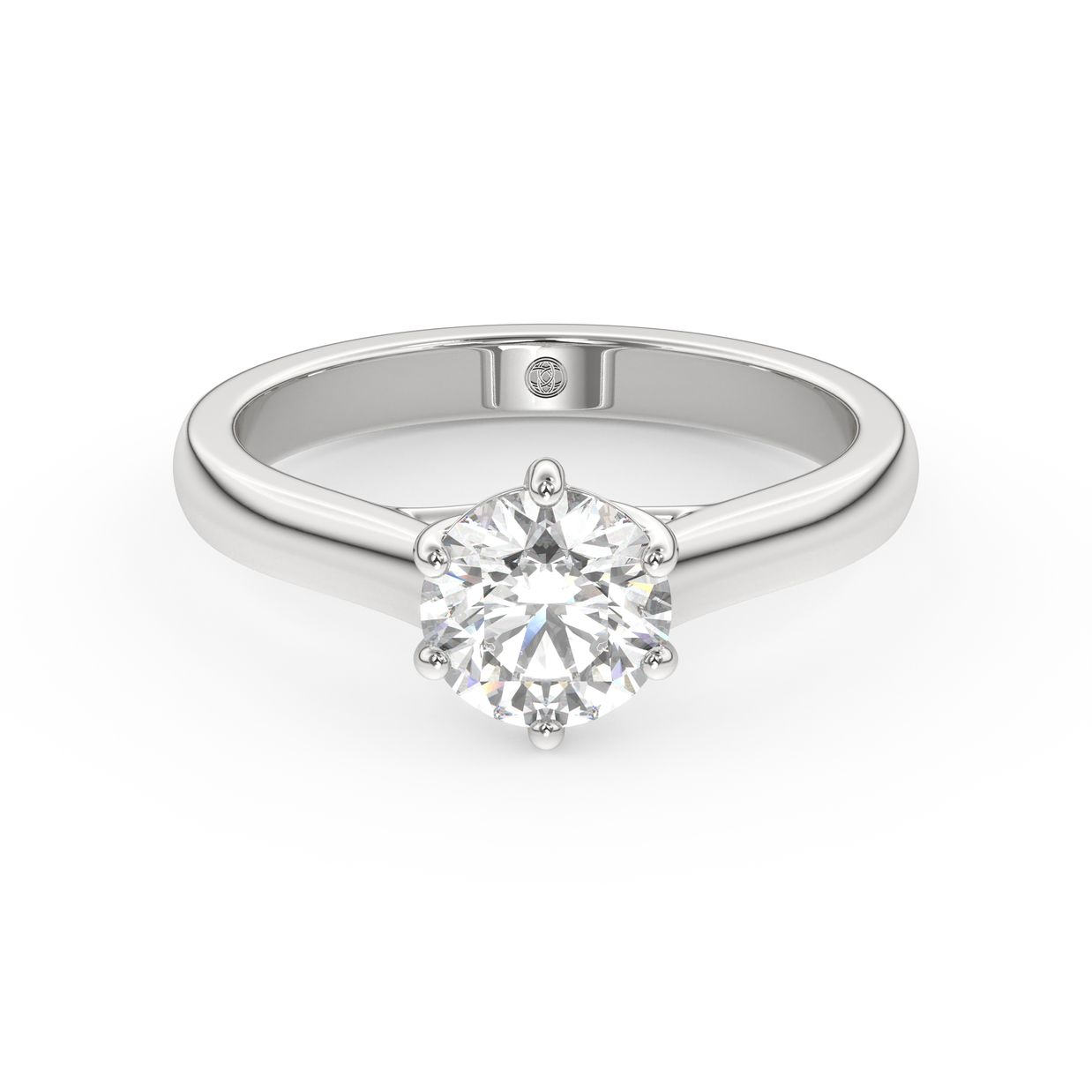 White gold - Central diamond 1.0 ct - view 2