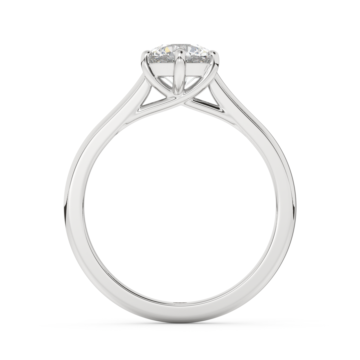White gold - Central diamond 1.0 ct - view 6
