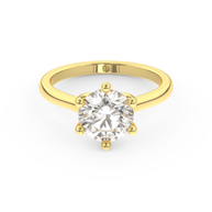 Yellow gold - Central diamond 2.0 ct - view 2