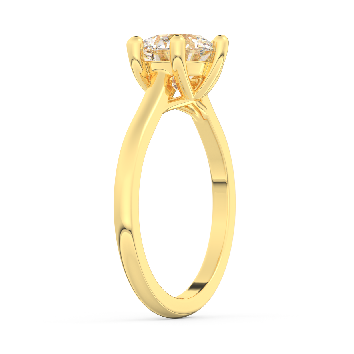 Yellow gold - Central diamond 2.0 ct - view 5