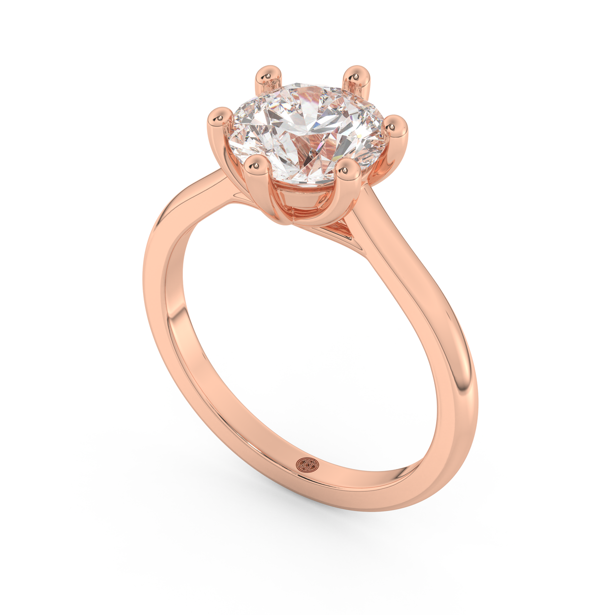 Rose gold - Central diamond 2.0 ct - view 1