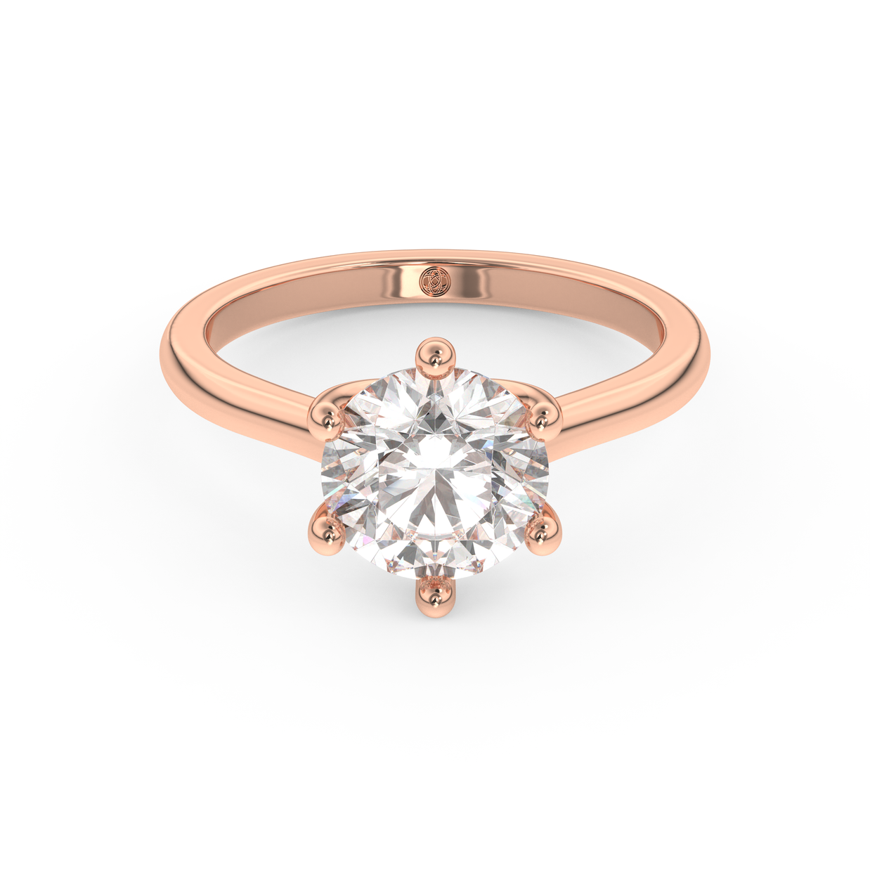 Rose gold - Central diamond 2.0 ct - view 2