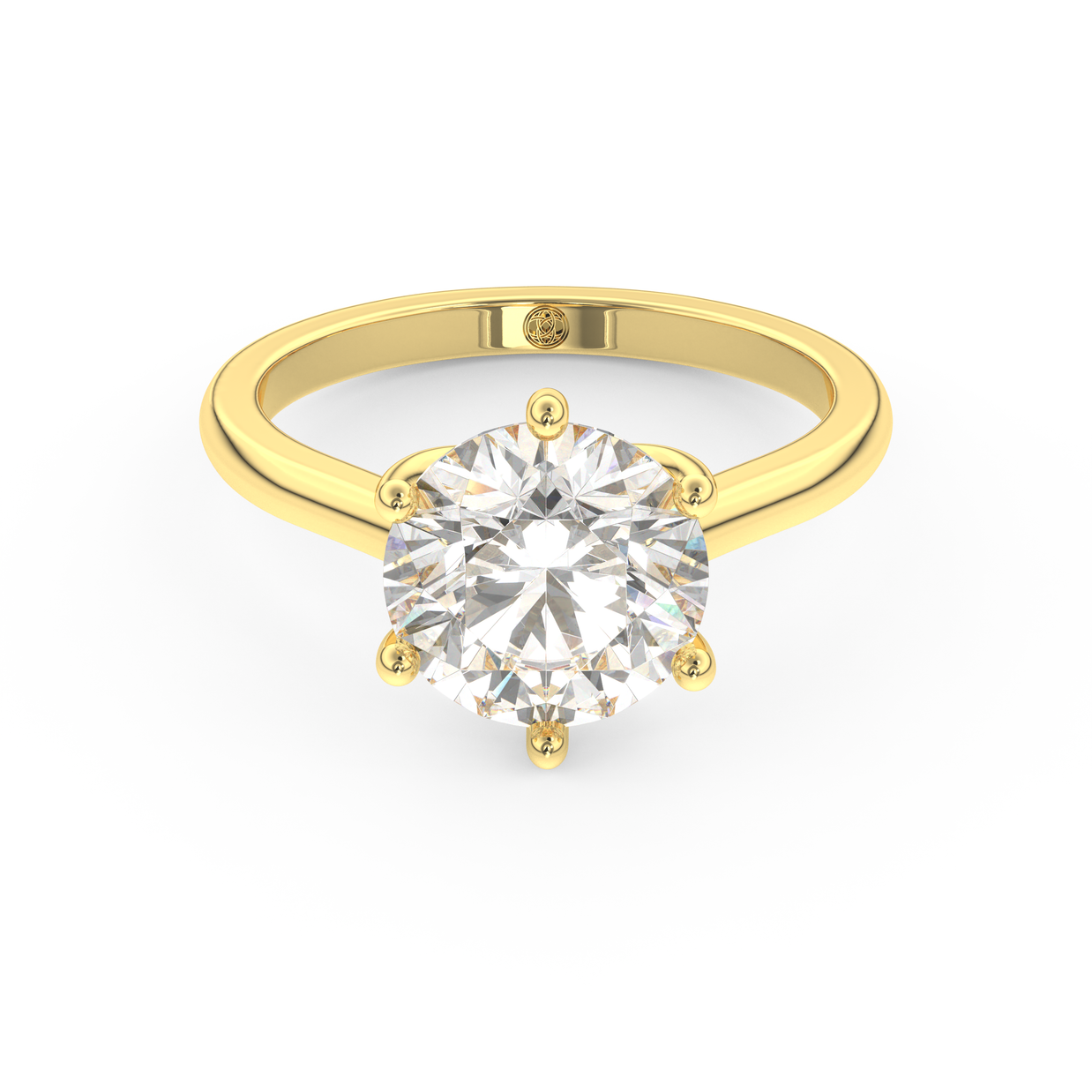 Yellow gold - Central diamond 3.0 ct - view 2