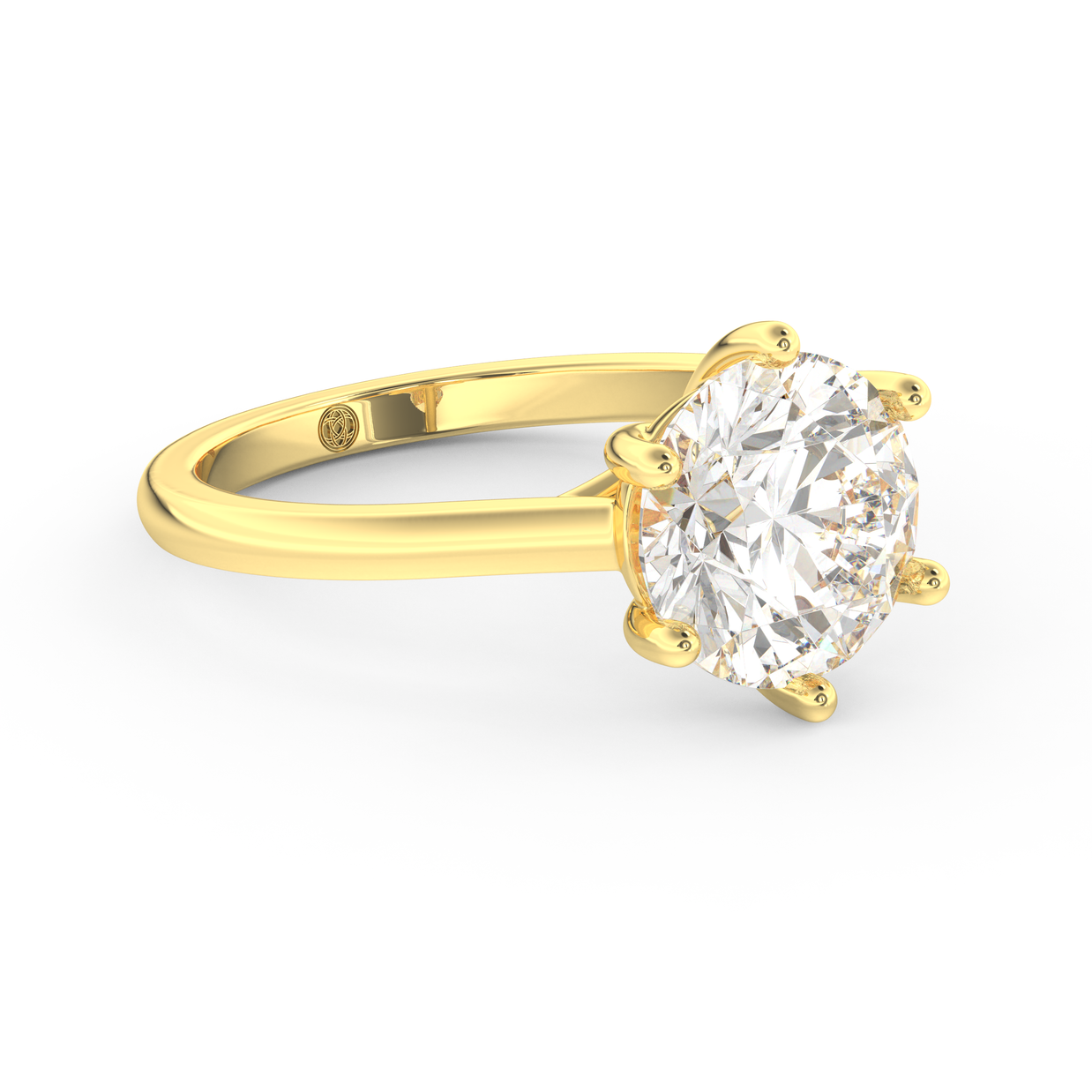 Yellow gold - Central diamond 3.0 ct - view 3