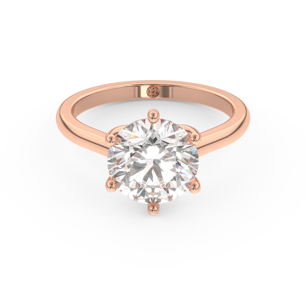 Rose gold - Central diamond 3.0 ct - view 2