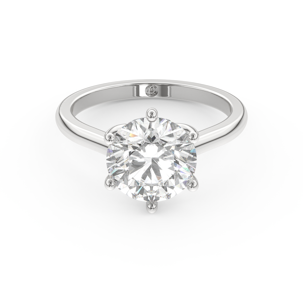 White gold - Central diamond 3.0 ct - view 2