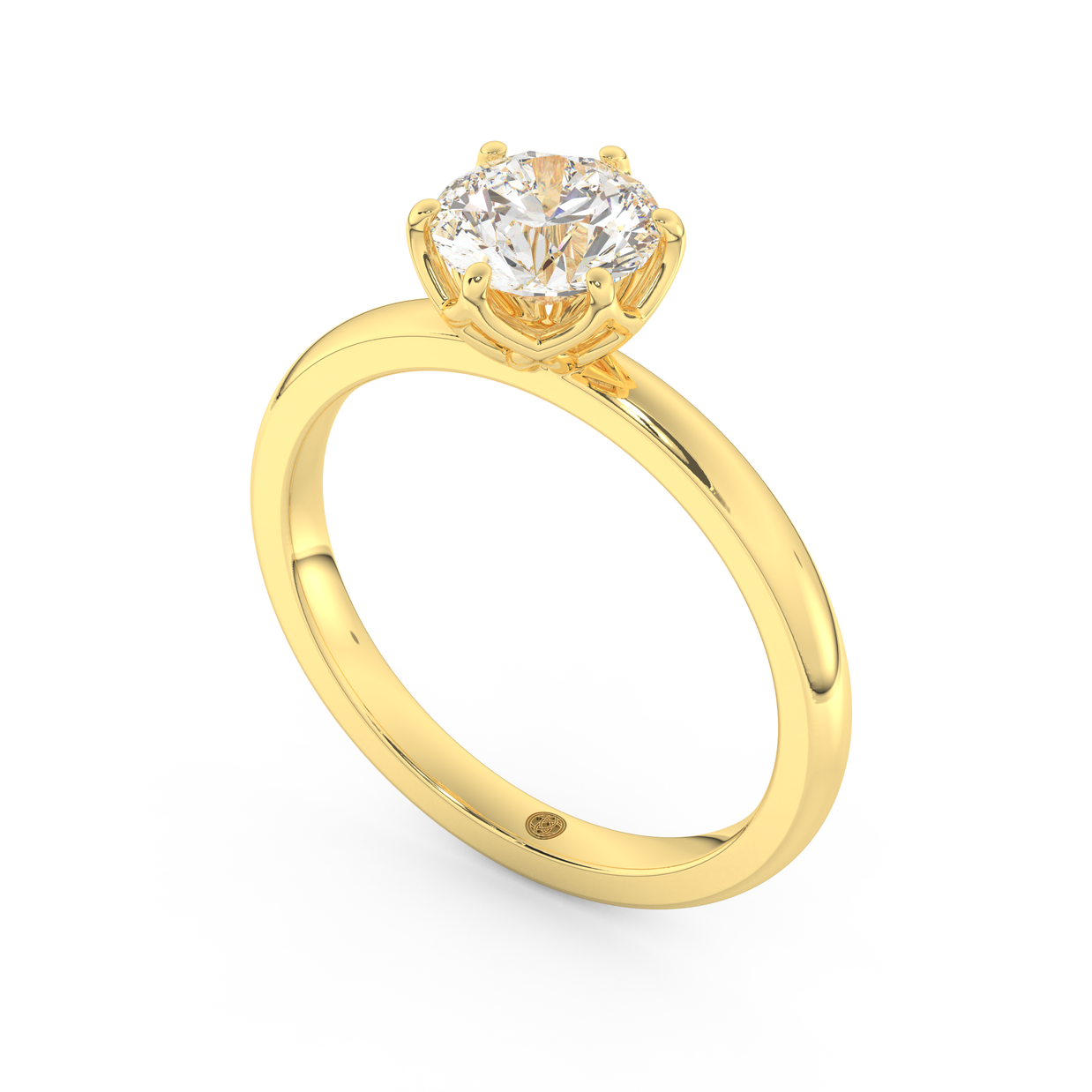 Yellow gold - Central diamond 1.0 ct - view 1