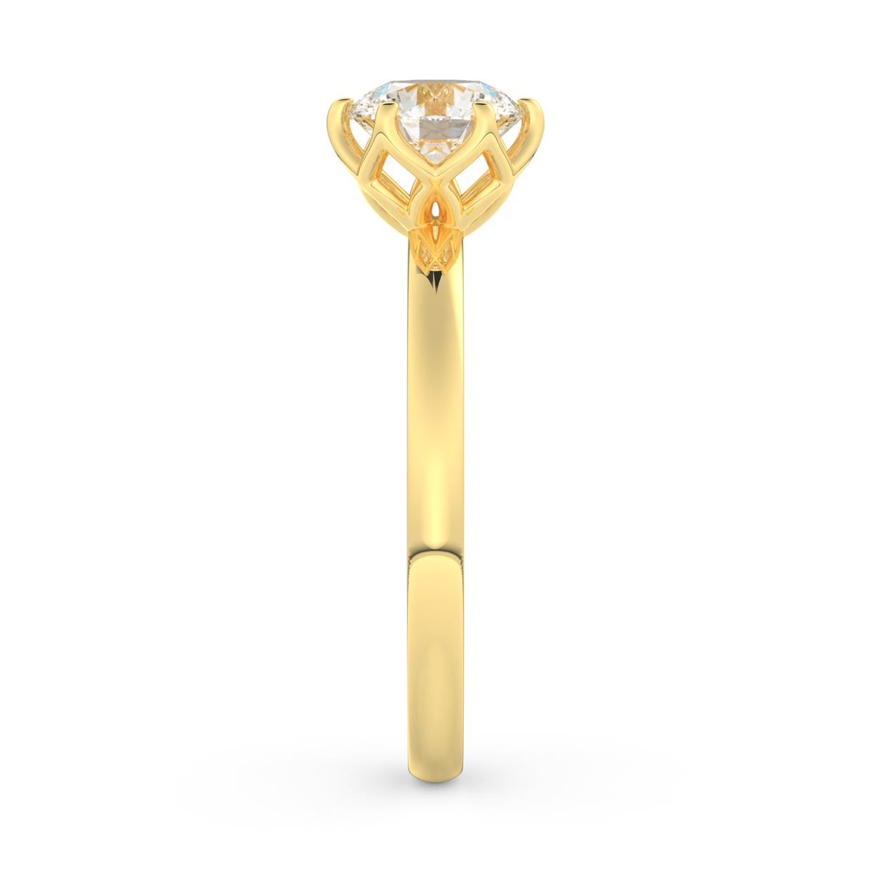 Yellow gold - Central diamond 1.0 ct - view 7