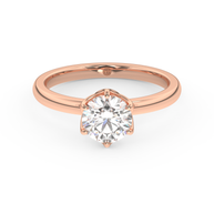 Rose gold - Central diamond 1.0 ct - view 2