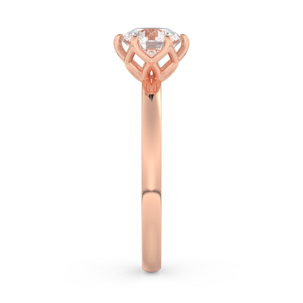 Rose gold - Central diamond 1.0 ct - view 7