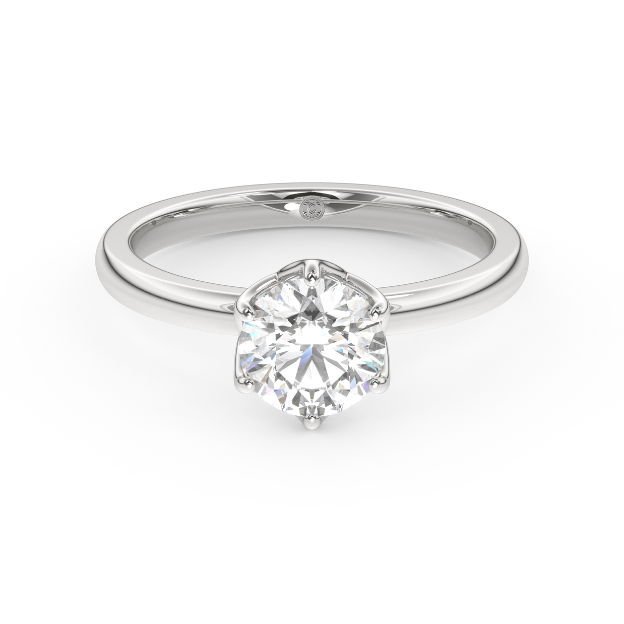 White gold - Central diamond 1.0 ct - view 2