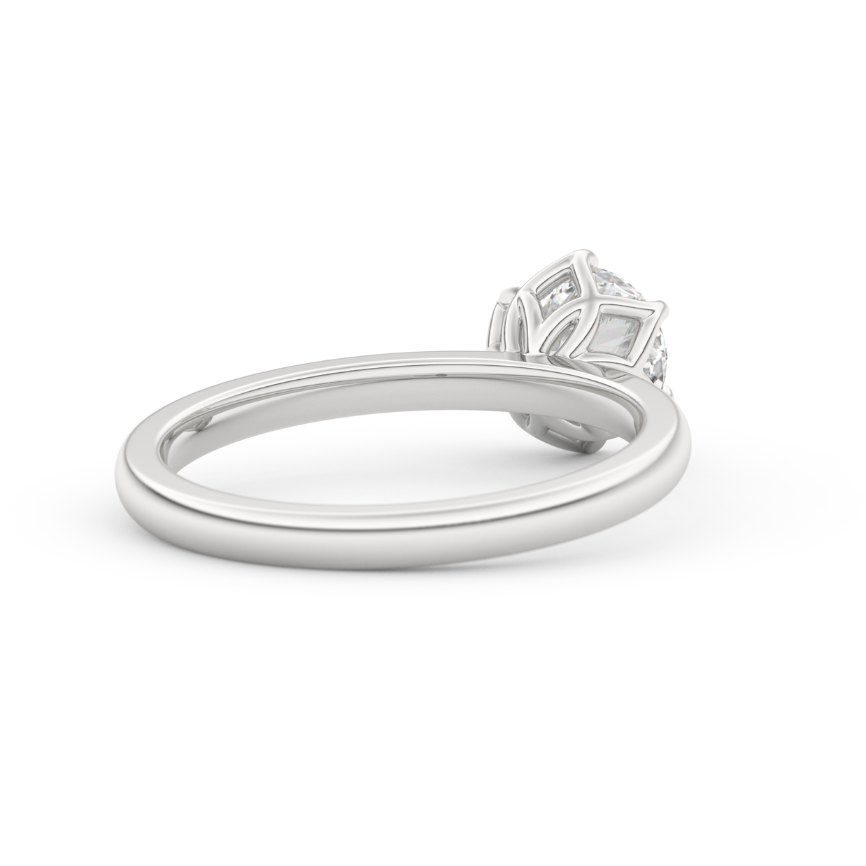 White gold - Central diamond 1.0 ct - view 4