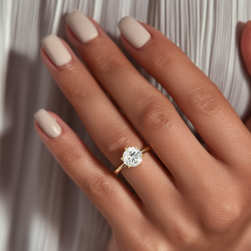 Chicago Flame Diamond Ring 1.0, 1.5, 2.0, 3.0 Ct, Gold 14K