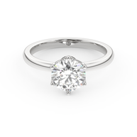 White gold - Central diamond 1.5 ct - view 2