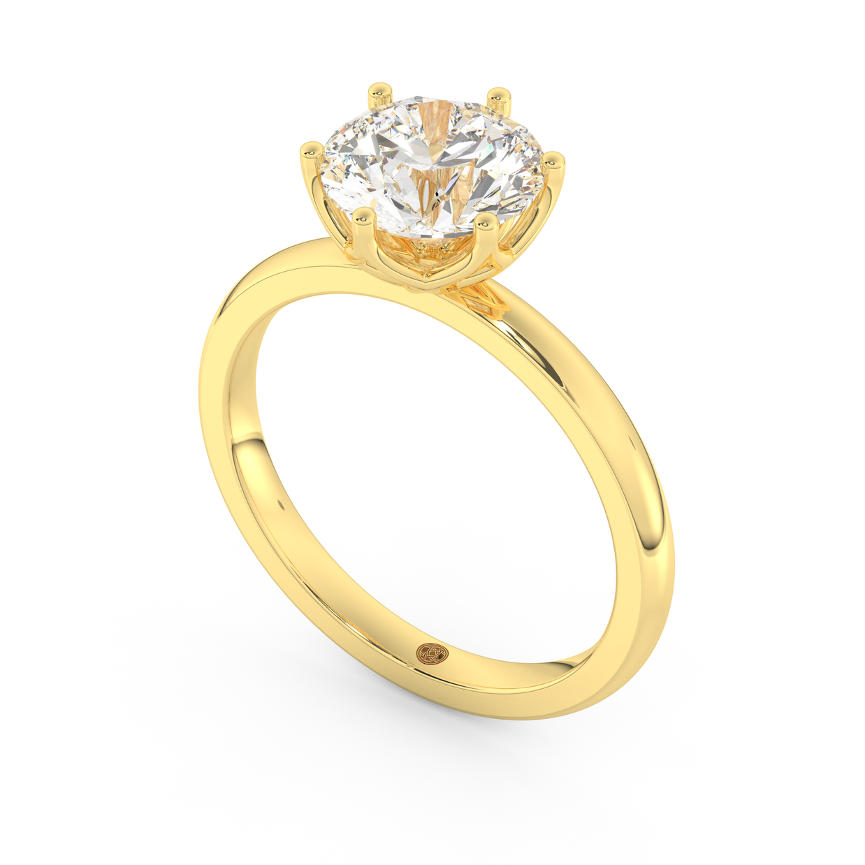 Yellow gold - Central diamond 2.0 ct - view 1