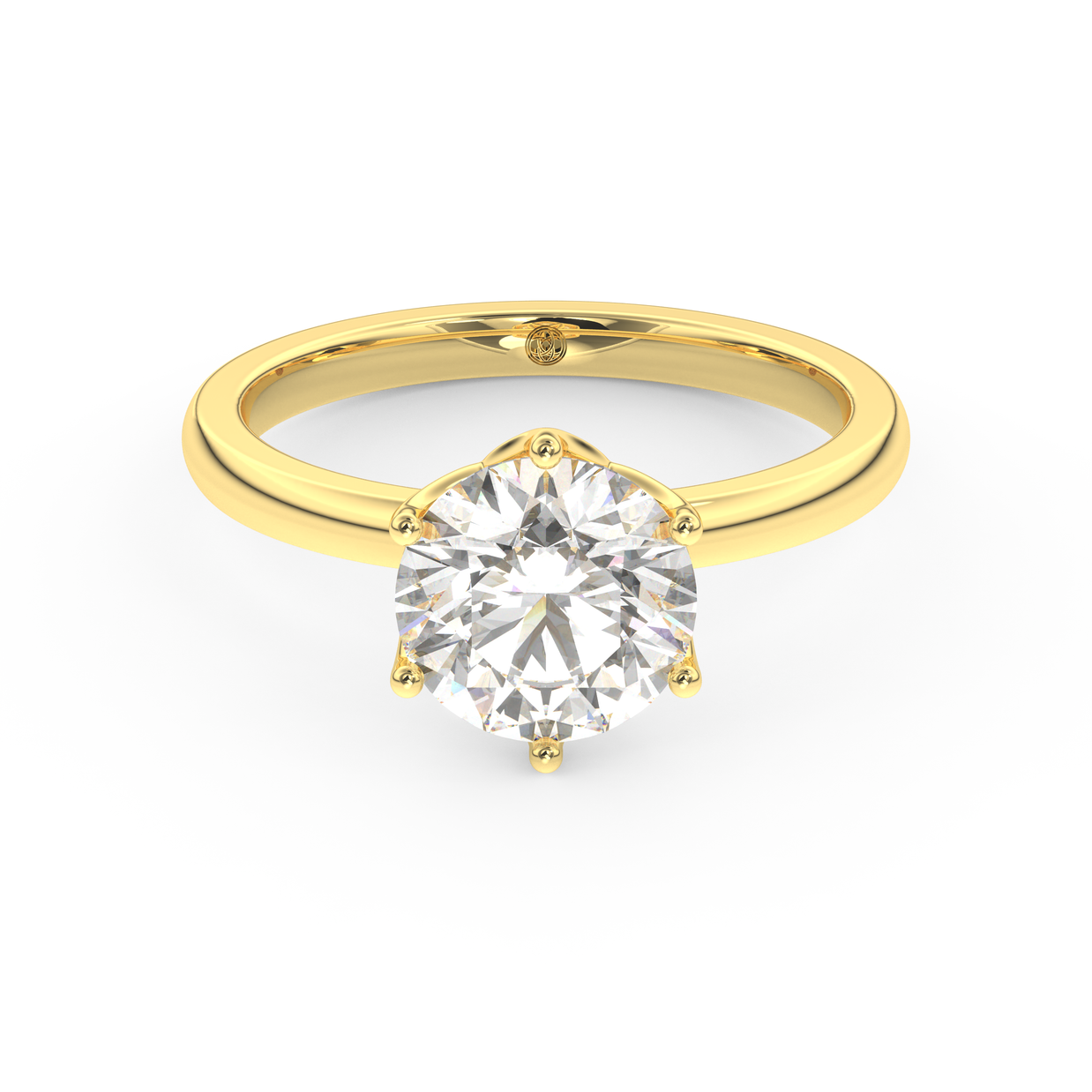 Yellow gold - Central diamond 2.0 ct - view 2