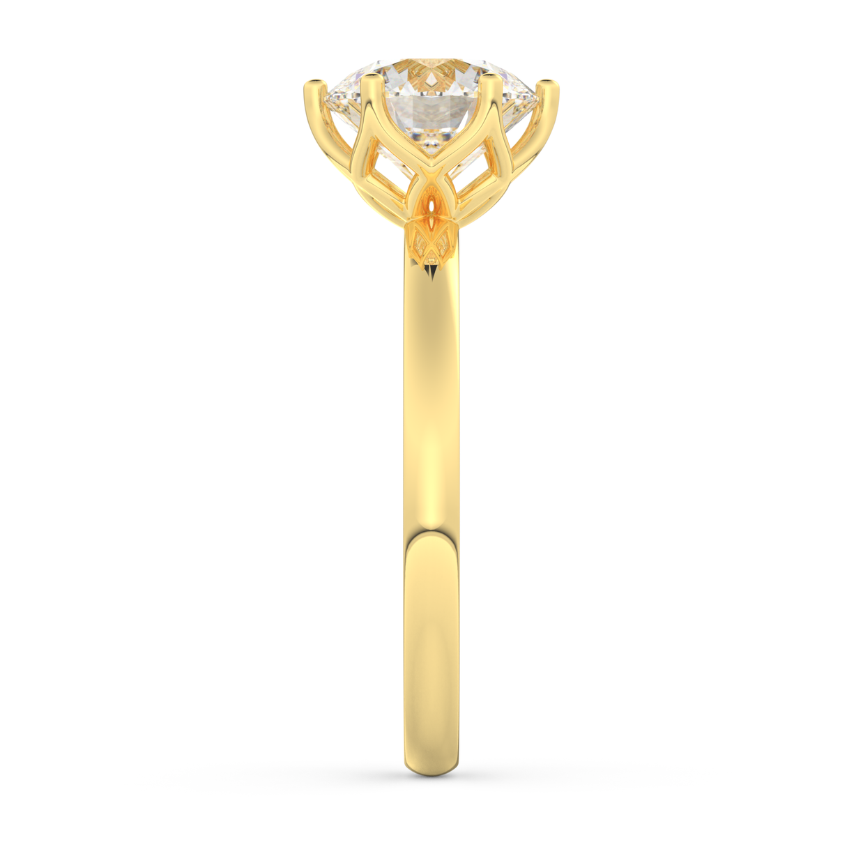 Yellow gold - Central diamond 2.0 ct - view 7