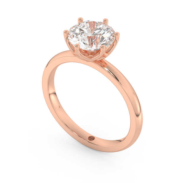 Rose gold - Central diamond 2.0 ct - view 1