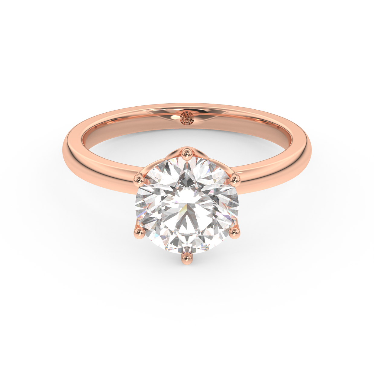 Rose gold - Central diamond 2.0 ct - view 2