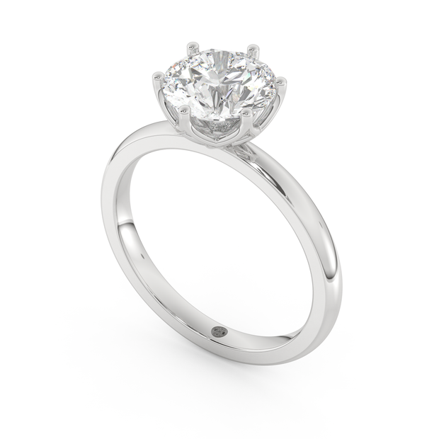 White gold - Central diamond 2.0 ct - view 1
