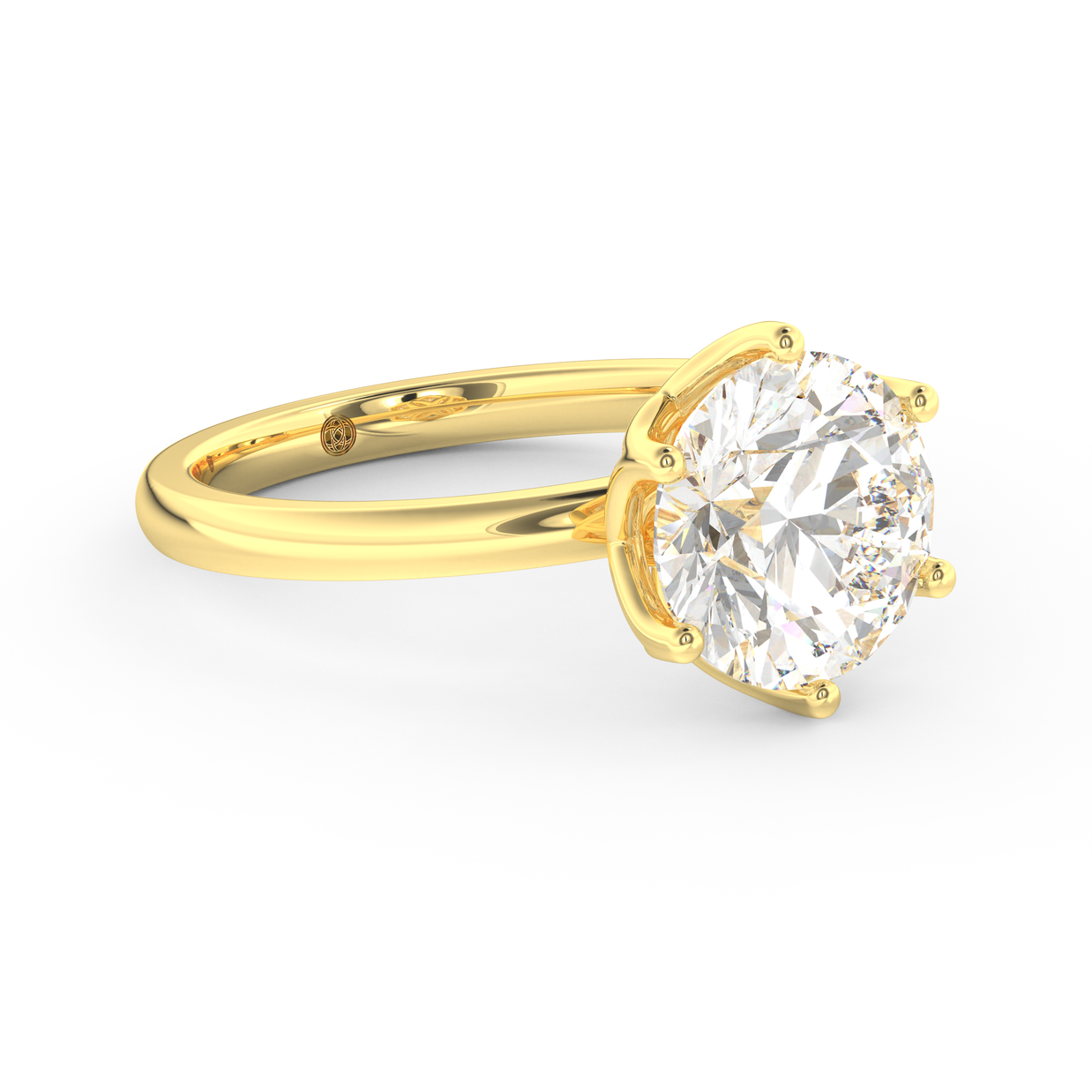 Yellow gold - Central diamond 3.0 ct - view 3