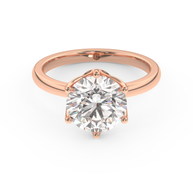 Rose gold - Central diamond 3.0 ct - view 2