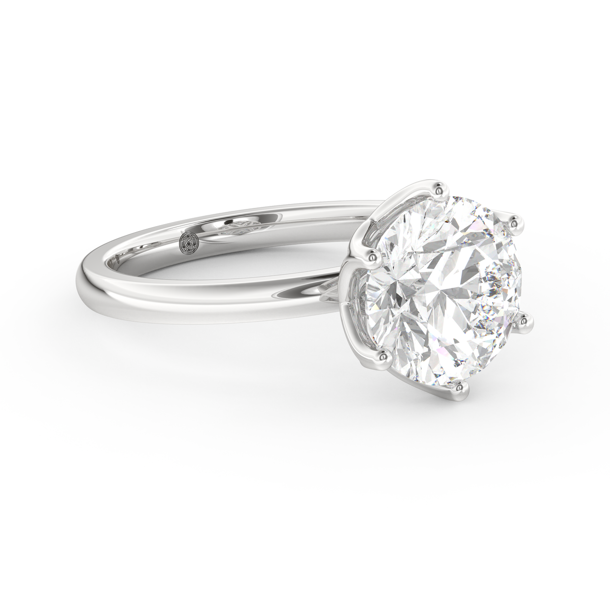 White gold - Central diamond 3.0 ct - view 3