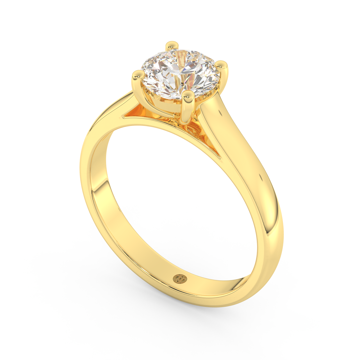 Yellow gold - Central diamond 1.0 ct - view 1