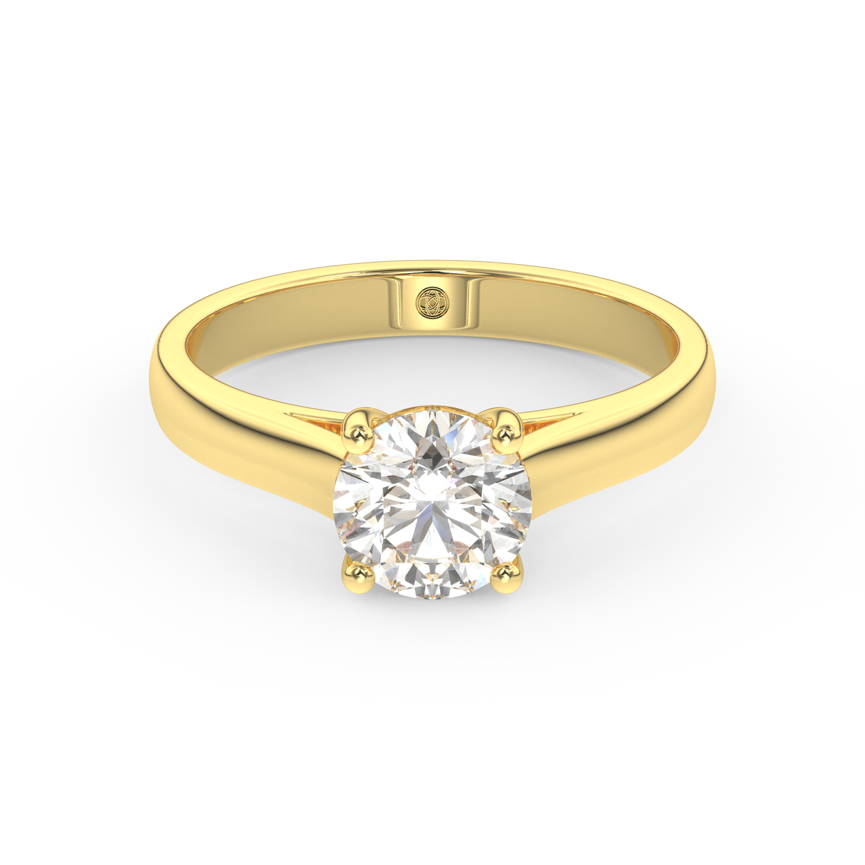 Yellow gold - Central diamond 1.0 ct - view 2
