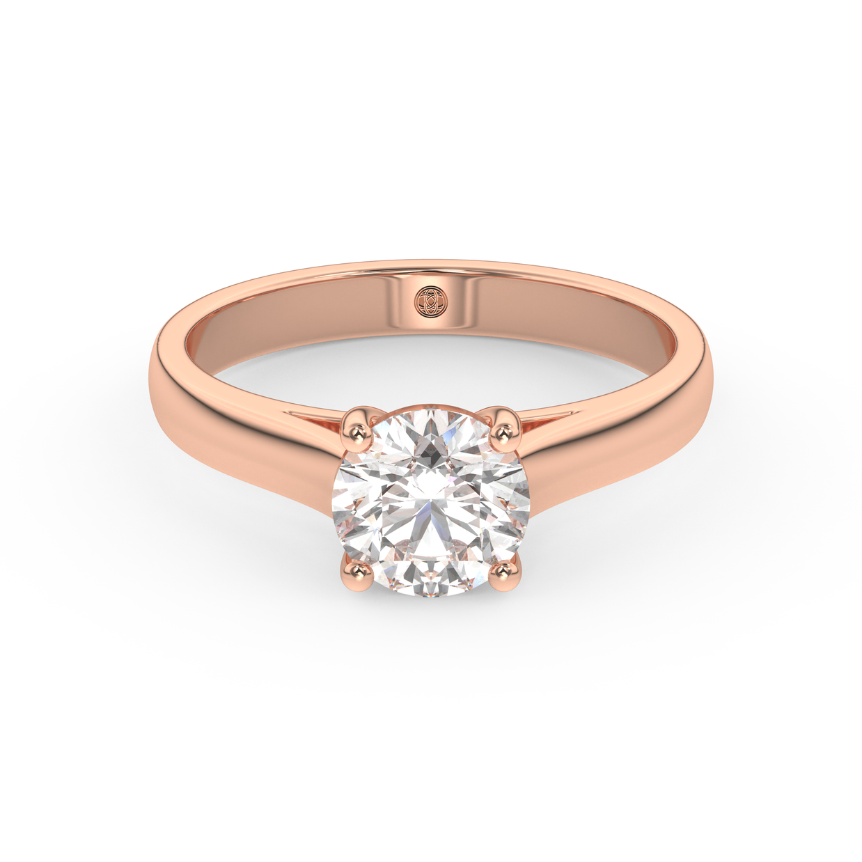 Rose gold - Central diamond 1.0 ct - view 2