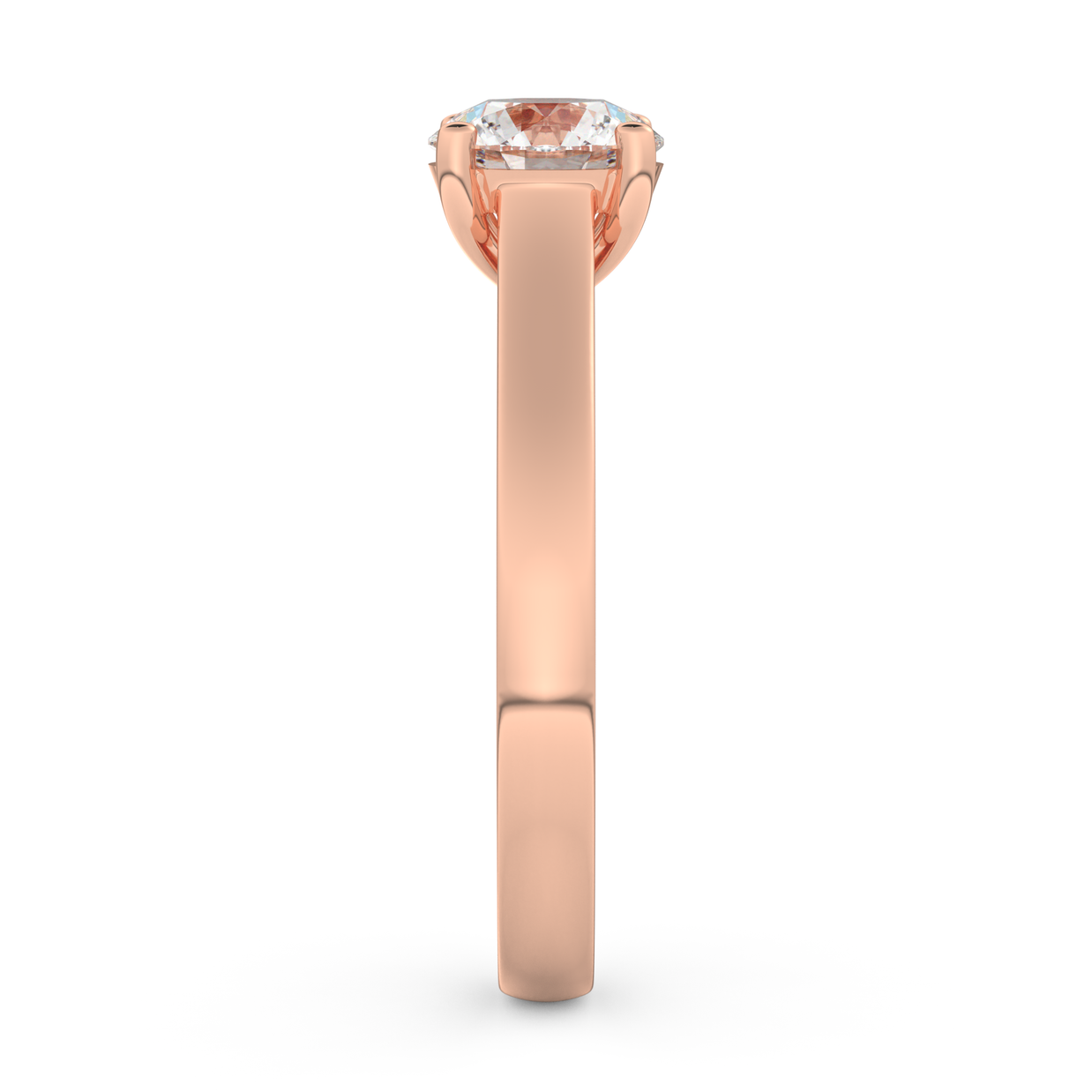 Rose gold - Central diamond 1.0 ct - view 7