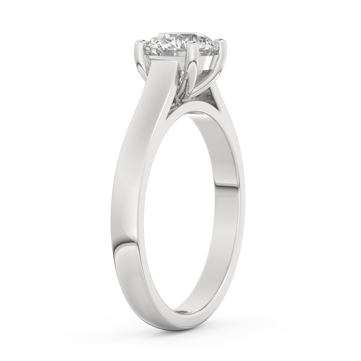 White gold - Central diamond 1.0 ct - view 5