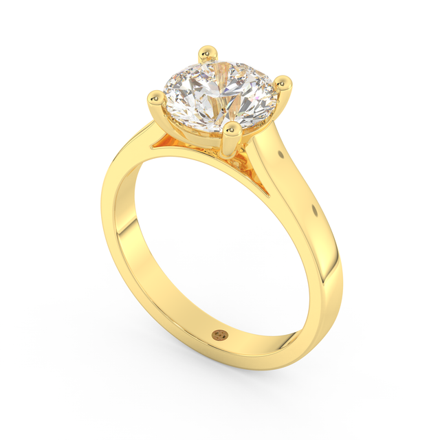 Yellow gold - Central diamond 2.0 ct - view 1