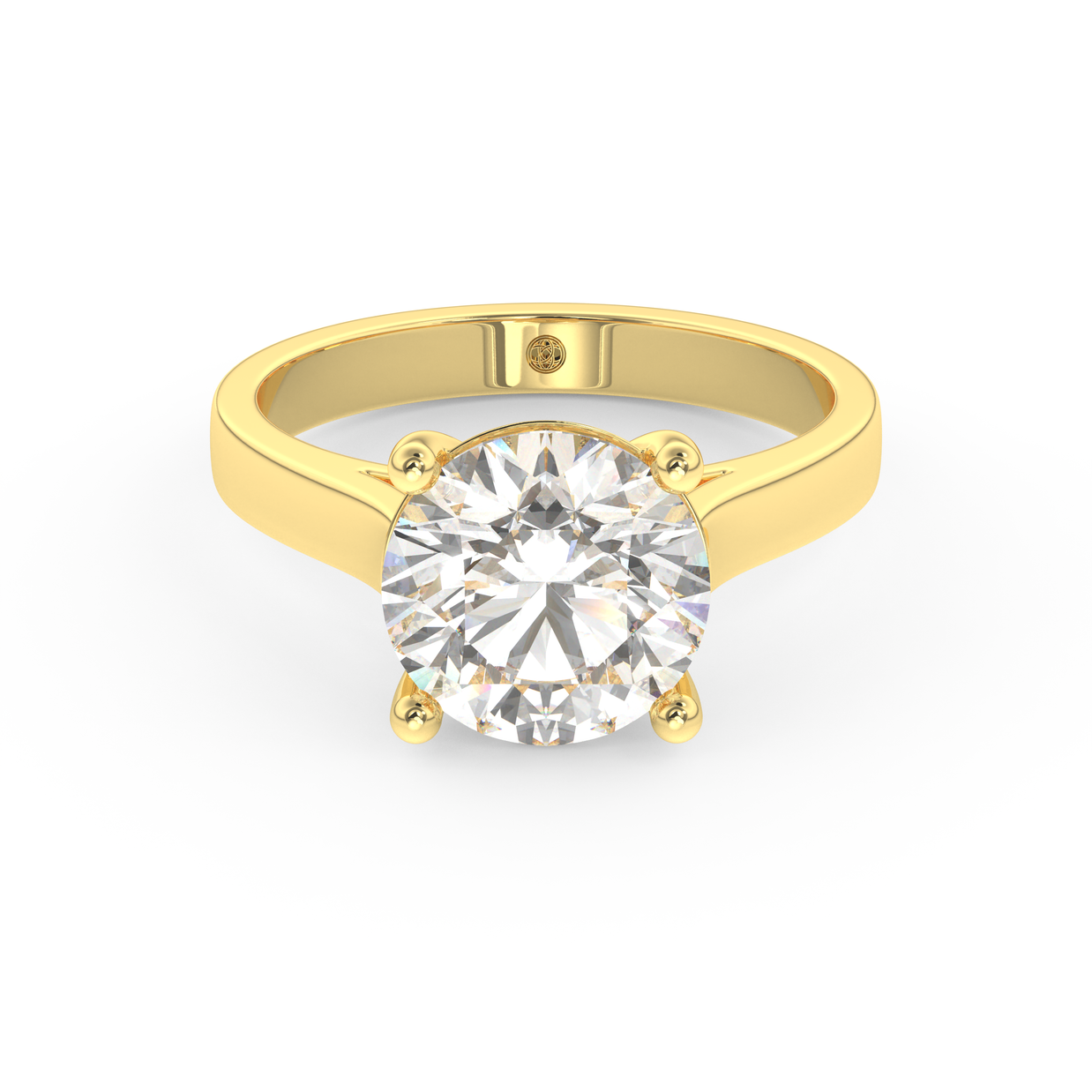 Yellow gold - Central diamond 3.0 ct - view 2