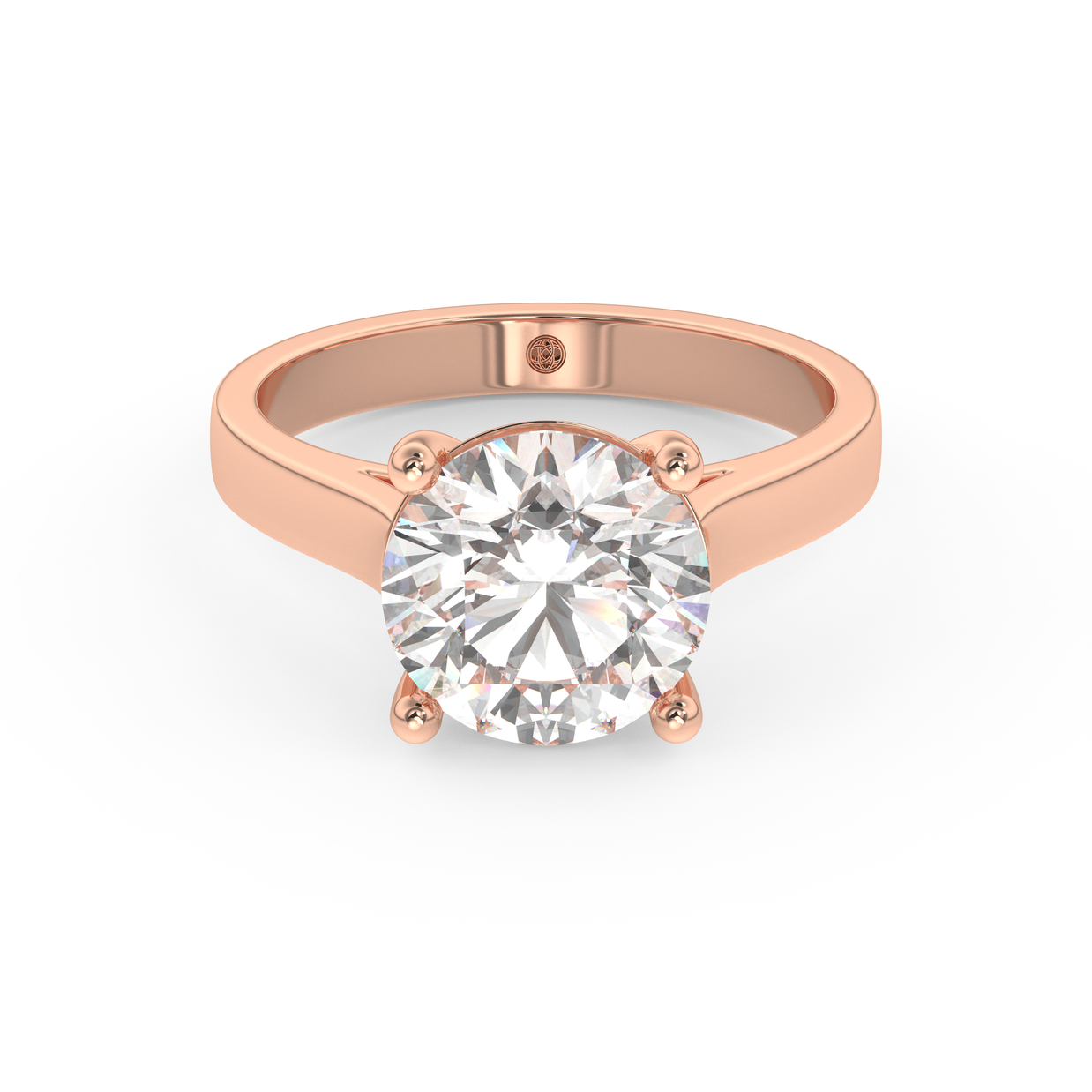 Rose gold - Central diamond 3.0 ct - view 2