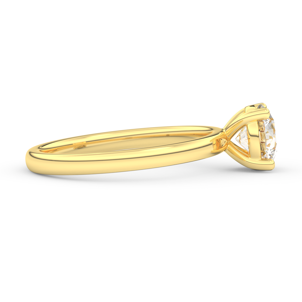 Yellow gold - Central diamond 1.0 ct - view 3