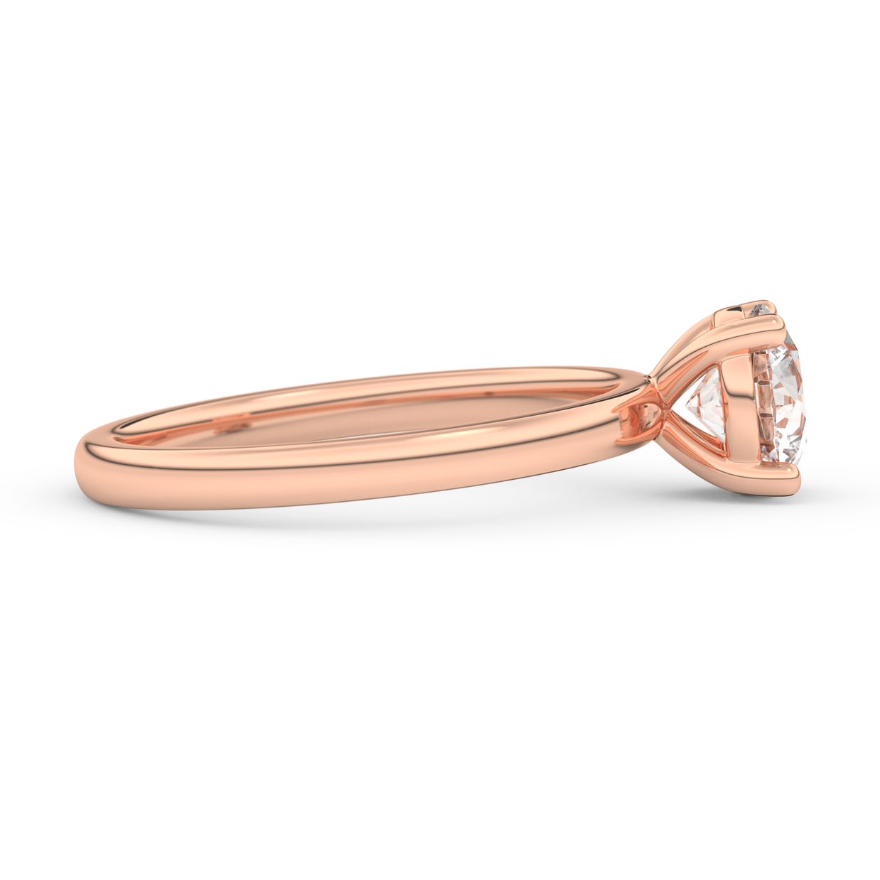 Rose gold - Central diamond 1.0 ct - view 3
